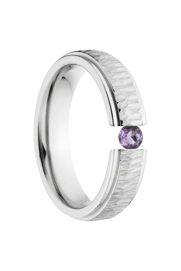 Amethyst 5mm Stainless Steel Custom Tension Set Ring