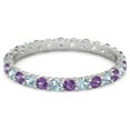 thumbnail image 1 of Amethyst Aquamarine Round 2.50 MM Eternity 925 Sterling Silver Women Stacking Ring, 1 of 5