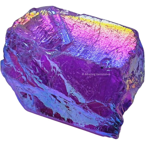 Amethyst Aura Quartz Crystal Raw Stones (2 Pieces)