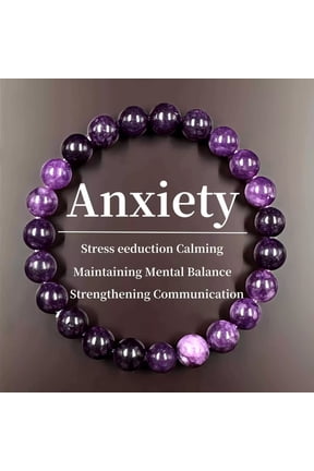Amethyst Beaded Bracelets Healing Bracelet for Women Men Natural Stone Handmade Stretch Bracelet Reiki Spiritual Jewelry