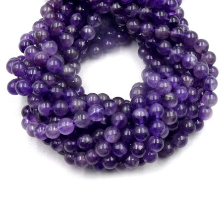 Amethyst Beads | Smooth Amethyst Round Beads | 6mm 8mm 10mm