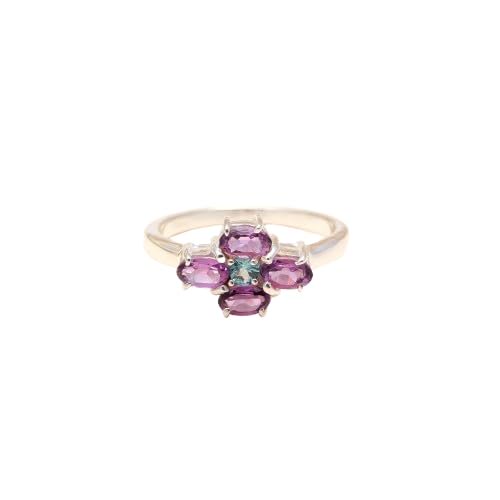 Amethyst & Blue Topaz 925 Sterling Silver Ring, Handmade Gemstone Jewelry for Women, Birthday Gift, Gift For Mother