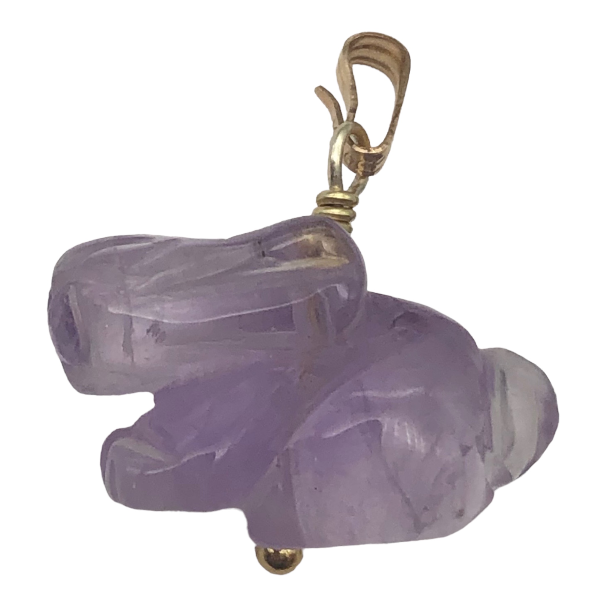 Amethyst Bunny Rabbit Pendant Necklace|Semi Precious Stone Jewelry|14k ...