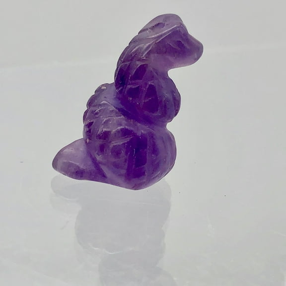 Amethyst Carved Snake Serpent Worry Stone Figurine | 20x11x7mm | Purple | 1 Figurine