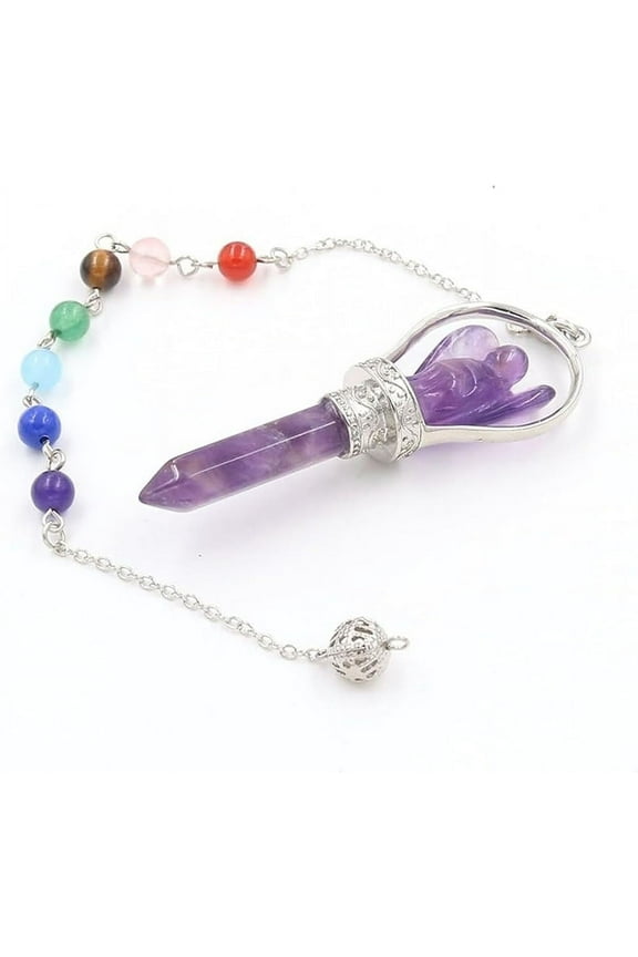 Amethyst Chakra Dowsing Pendulum Pendant Amethyst Crystal Angel Healing Amethyst Scepter