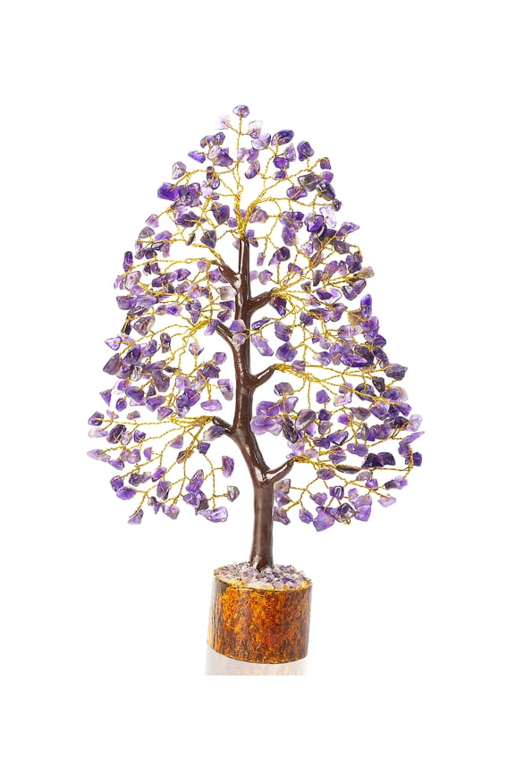 Amethyst Chakra Tree of Life - Crystal Tree for Positive Energy, Feng Shui Decor - Handmade Gemstone Tree, Good Luck Money Bonsai, Purple Healing Crystals, Meditation Stone, Spiritual Mystical Gift