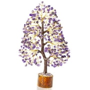 Amethyst Chakra Tree of Life - Crystal Tree for Positive Energy, Feng Shui Decor - Handmade Gemstone Tree, Good Luck Money Bonsai, Purple Healing Crystals, Meditation Stone, Spiritual Mystical Gift