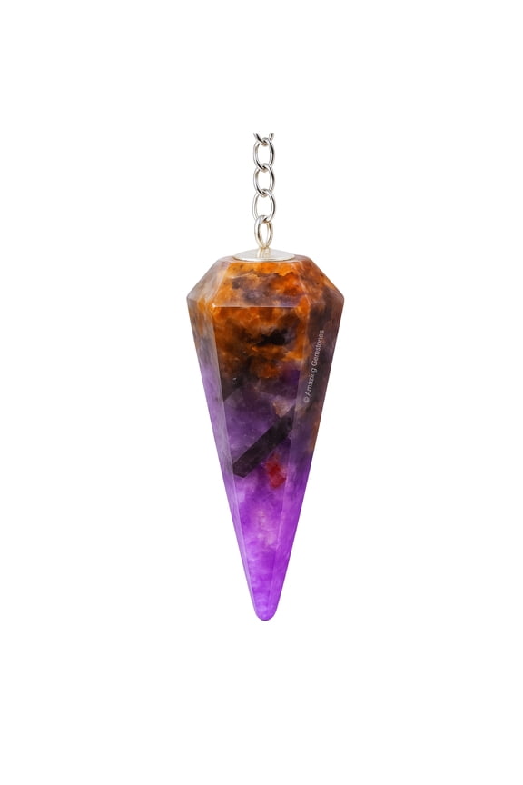 Amethyst Chevron Crystal Pendulum Dowsing Reiki Hexagonal Points