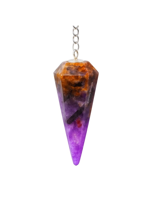 Amethyst Chevron Crystal Pendulum Dowsing Reiki Hexagonal Points