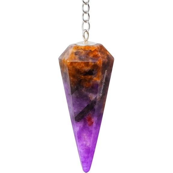 Amethyst Chevron Crystal Pendulum for Divination - Dowsing Crystals & Healing Stones