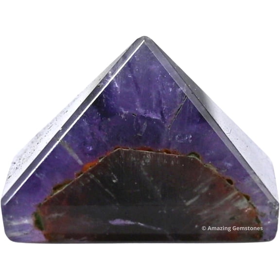 Amethyst Chevron Pyramid Crystal Healing Stones - 1" Inch