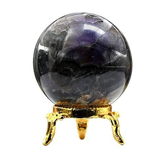 Amethyst Chevrone Crystal Ball Sphere 2" Inches