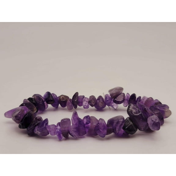 Amethyst Chip Bracelet Handmade Genuine Crystal Stretch Bracelet