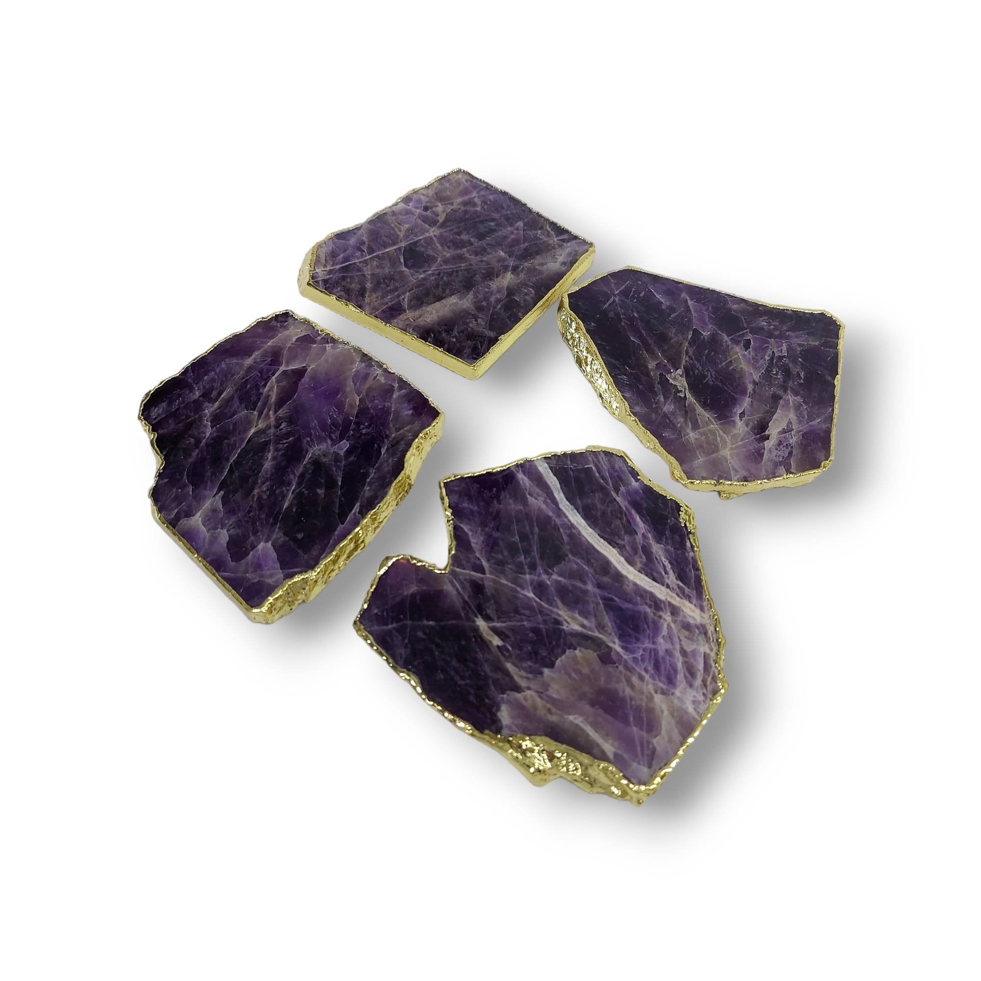 Amethyst Coaster, Purple and White Chevron Amethyst Coasters - Gift for ...