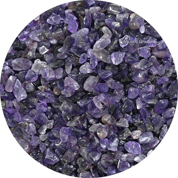 Amethyst Crystal Chips - Healing Crystals Tumbled Chips Gemstone Beads (1LB Bulk)