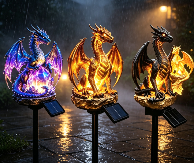 Amethyst Crystal Dragon 2026 New Solar Garden Stake Light, Durable
