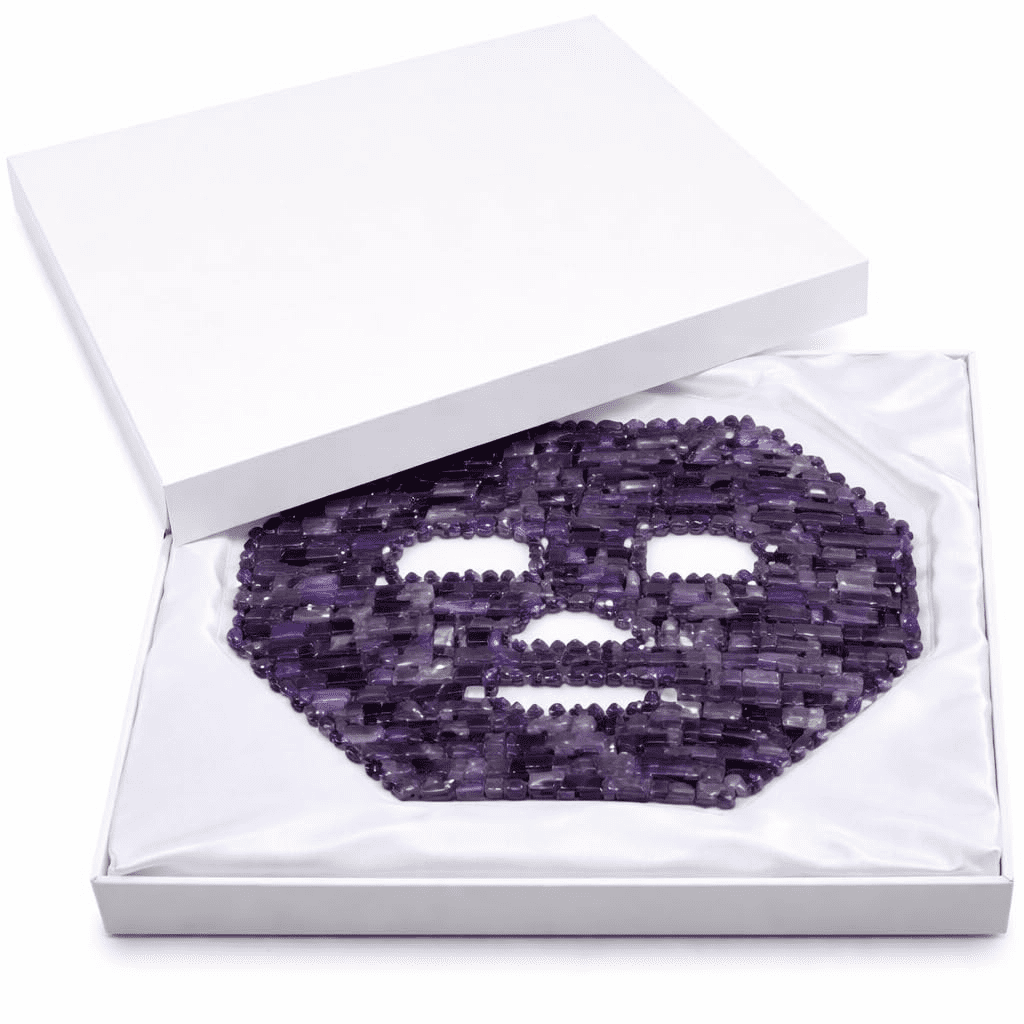 Amethyst Crystal Face Mask – Cooling Stone Facial Mask for Puffiness, Relaxation & Skin Glow – Natural Crystal Skincare Tool for Lymphatic Support & Stress Relief – This Hippie Girl