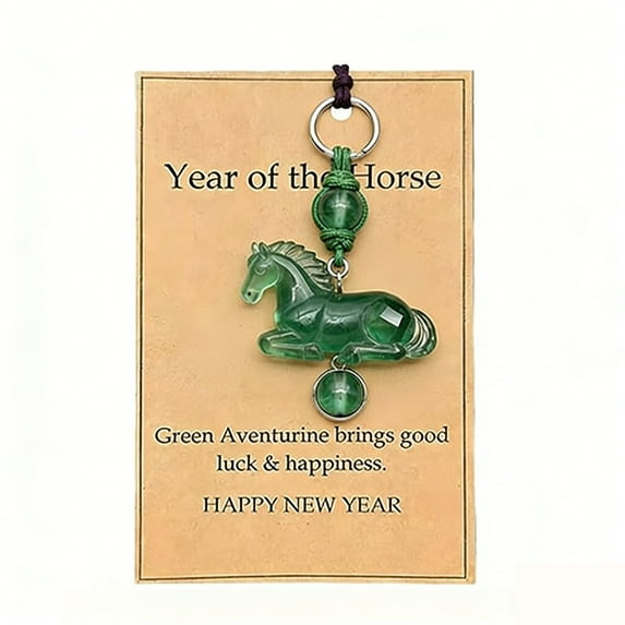 Amethyst Crystal Horse Keychain – Hand-Carved Purple Quartz Charm with Symbolic Card & Gift Bag, Lucky Totem for 2026 Year of the Horse, Graduation, Promotion