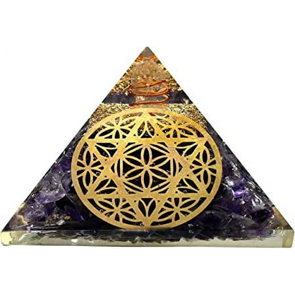 Amethyst Crystal Orgone Pyramid, Organite Pyramid Star of David