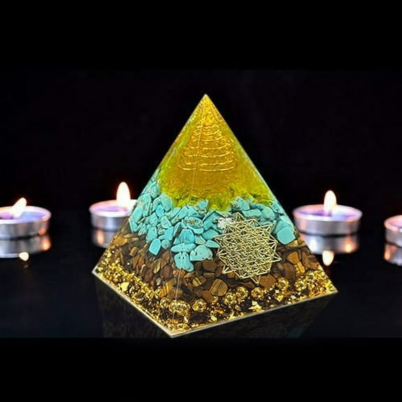Amethyst Crystal Orgonite Pyramids Chakra Crystal Healing Crystals Emf Protection for Mediation Reiki Healing (Extra Large)