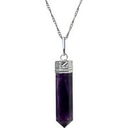 Amethyst Crystal Point Pendant Necklace