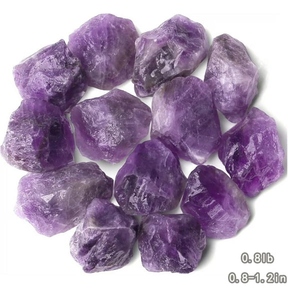 Amethyst Crystal Tutuviw 0.8-1.2in Large Rock Stone Raw Healing Stones Crystals Natural Rocks for Tumbling Purple Rough Polishing Rocks Fountain Rocks DIY Lapidary for Decoration, Polishing