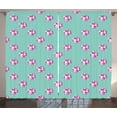 thumbnail image 1 of Ambesonne Amethyst Curtains 2 Panel Set, Realistic Gem Pattern, 108" x 84", Fuchsia and Mint Green, 1 of 3