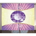 thumbnail image 1 of Ambesonne Amethyst Curtains 2 Panel Set, Flourish Gemstone Theme, 108" x 84", Multicolor, 1 of 3