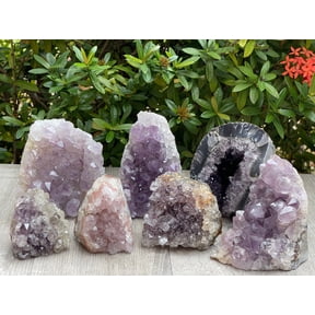 Amethyst Cut Base Cluster, Gray / Lavender Quality Crystal Quartz Amethyst Geodes - Amethyst Free Standing Crystals (0.25-0.5 lb)