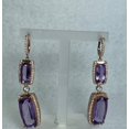 thumbnail image 1 of Amethyst Dangle Earrings Sterling Silver with 14kt Rosegold Plated, 1 of 3
