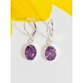 thumbnail image 1 of Amethyst Earring, Solid 925 Sterling Silver, Casual Office Wear Earring, Fine Amethyst Jewelry, Handmade Bezel Earring, Gift For Her, Mom, 1 of 1