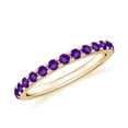 thumbnail image 1 of Amethyst Eternity Band Ring for Women Yellow Gold Plated Solid 925 Sterling Silver Stackable Ring Unique Anniversary Promise Ring Jewelry Gift for Her Ring Size 5, 1 of 4