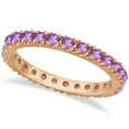thumbnail image 1 of Amethyst Eternity Stackable Ring Band 14K Rose Gold (0.75ct), 1 of 3