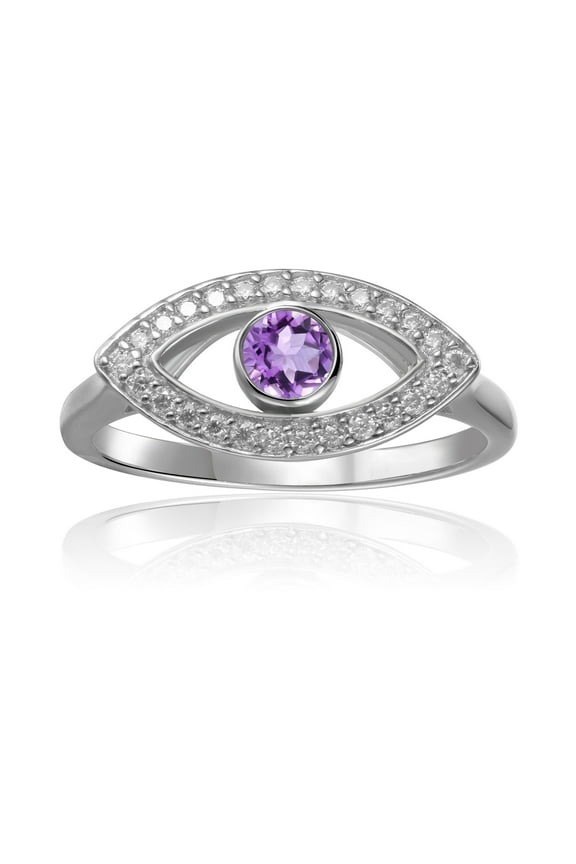 Amethyst Evil Eye Ring