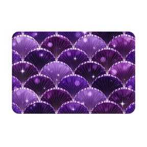 Amethyst Gem Scale Shimmer Doormat Non Slip Front Door Bathroom Bath Mats Entryway Rug 23.6x15.7 Inch Indoor Door Carpet