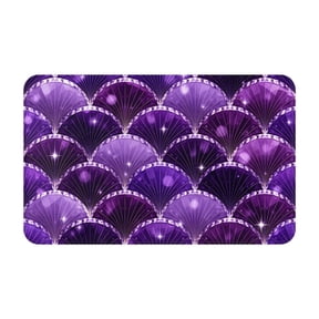 Amethyst Gem Scale Shimmer Front Door Mat Doormat Non Slip Bath Mats 20x31.5 Inch Bathroom Rug Entryway Carpet