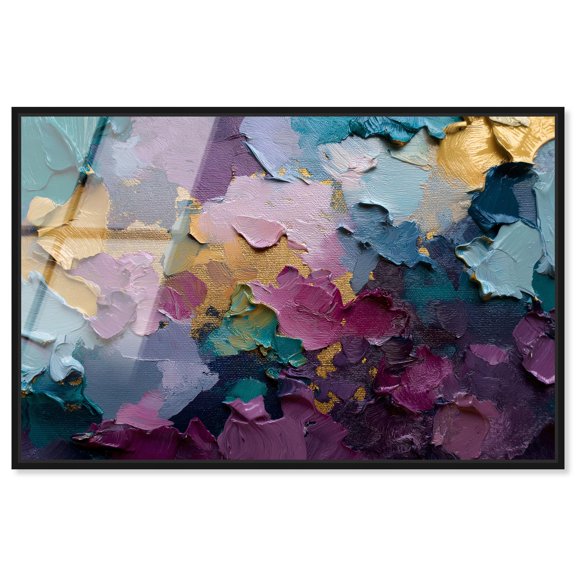 Amethyst Geode Framed High-Gloss Acrylic Glass Wall Art Abstract Wall Art by Art Remedy, Black Frame, 15 x 10