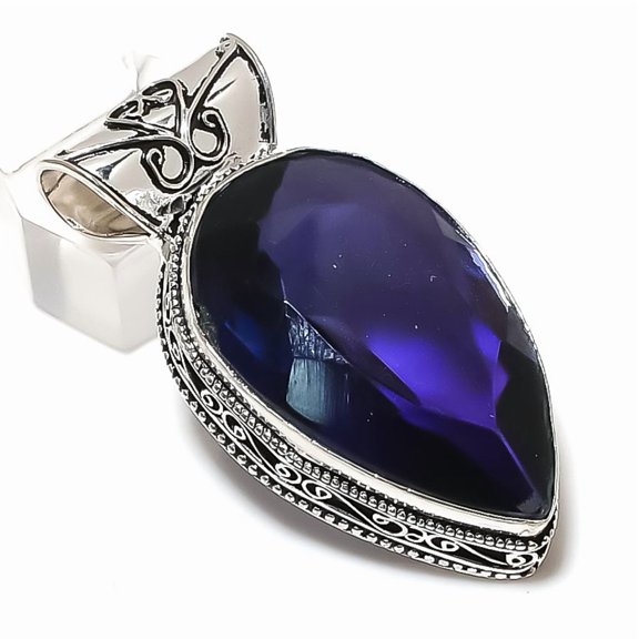 Amethyst Handmade 925 Sterling Silver Jewelry Pendant 2.01"