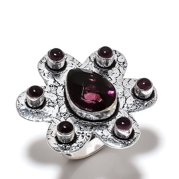 Amethyst Handmade 925 Sterling Silver Jewelry Ring Size 6