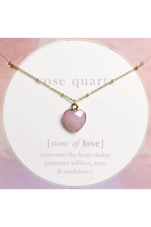 Amethyst Heart Crystal Necklace Rose Quartz Healing Crystals Birthstone Handmade Necklace Cute Elegant Women Necklaces Real Raw Crystal Jewelry Protection Crystal Pendant Necklace for Teen Gift