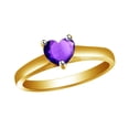 thumbnail image 1 of Amethyst Heart Solitaire Engagement Ring in 10k Yellow Gold (0.50 Cttw), 1 of 1