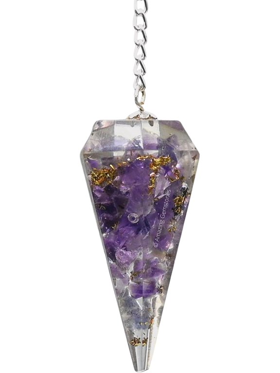Amethyst Orgone Crystal Pendulums for Divination and Dowsing