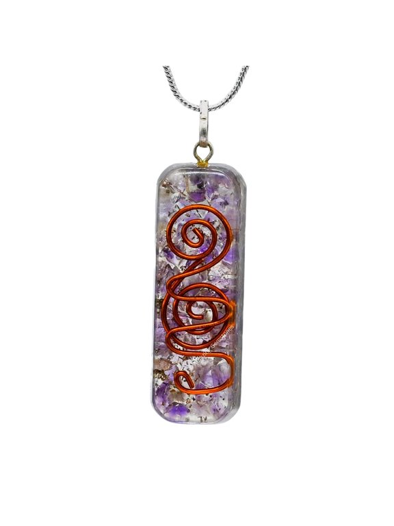 Amethyst Orgone Pendant Crystal Necklace for Men Women