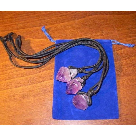 Amethyst Point Necklace on sturdy black self-clasp cord