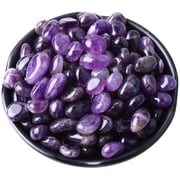 Amethyst Polished Stones Decorative Gravel Stones Tumbled Crystals Bulk Gemstones 0.4-0.8 Healing Crystal Gemstones for Vase Filler, Landscape Bottom Decoration, DIY Handmade, 0.22 lb