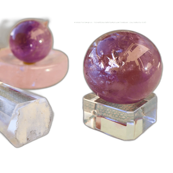Wax Wane Amethyst Crystal Sphere Mini ~0.75" Polished Light Purple Gemstone | Home Dcor Display Gift