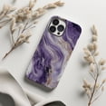thumbnail image 1 of Amethyst Purple Marble Phone Case Natural Stone Style Abstract Art Protective Cover Fits iPhone Samsung Galaxy Pixel, 1 of 5