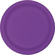 Amethyst Purple Round Paper Plates 24 Count for 24 Guests