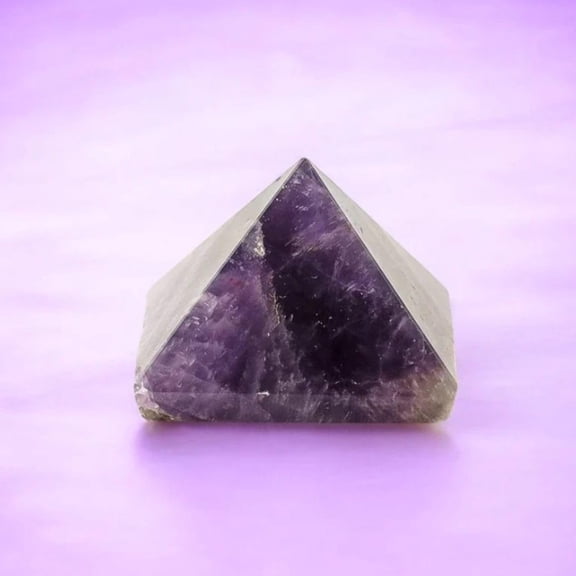 Amethyst Pyramid, For Reiki Healing, Grid & Aura Cleaning, Purple - 2, 2.5 Cm | Vastu Correction & Crystal Healing Stone Pyramid | Ideal For Home, Office & Spiritual Corners Items