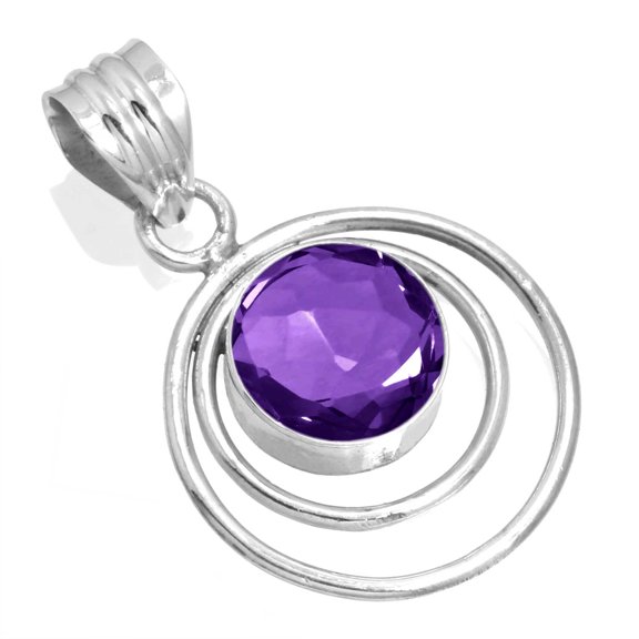 Amethyst Quartz Pendant 925 Sterling Silver Handmade Jewelry